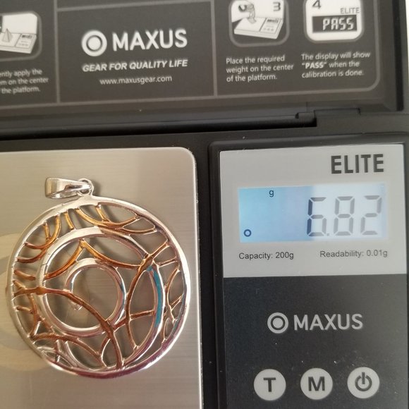 Sterling Silver High Polish Non Tarnish Spiral Circle Rose Gold Pendant Necklace - Picture 6 of 6